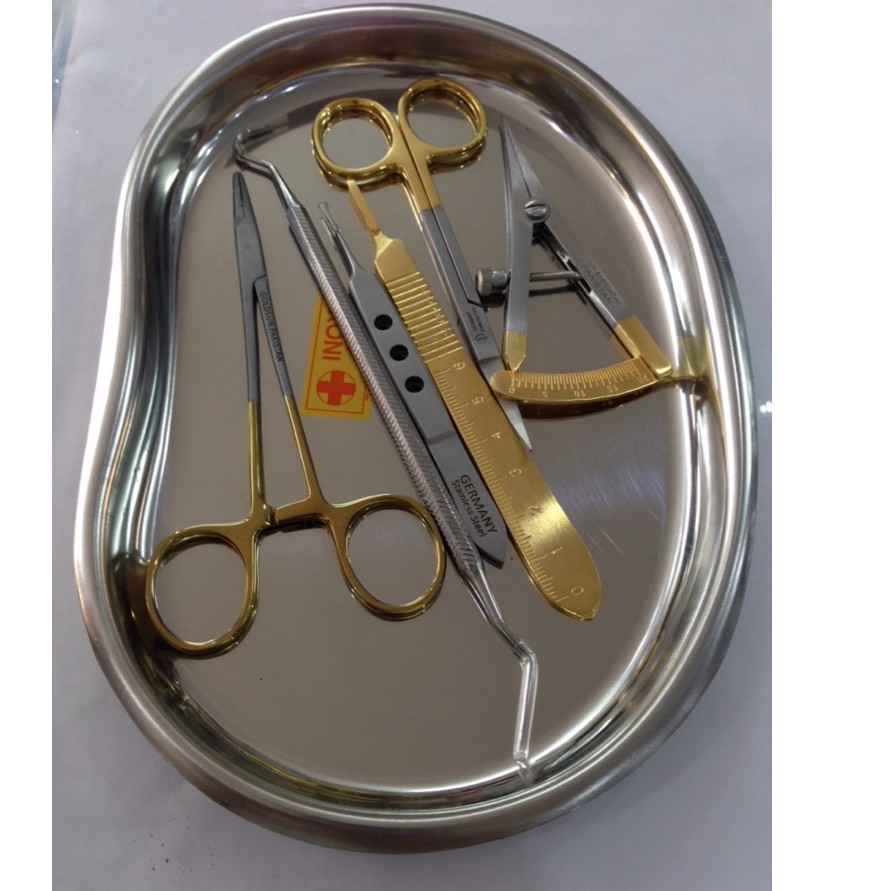 Bộ dụng cụ nhấn mí chuôi vàng (Có cán dao vàng thước đo)