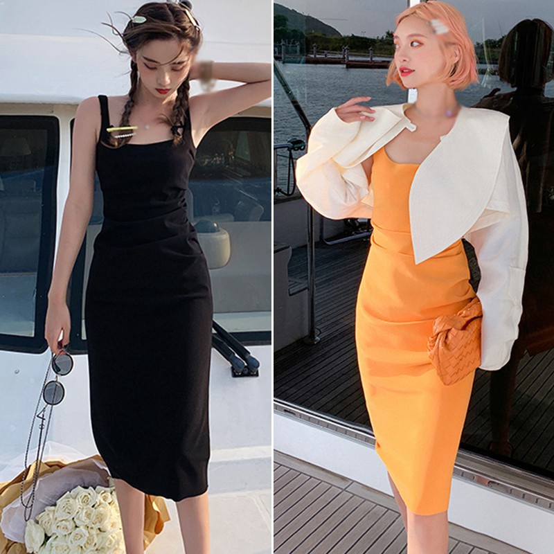 Đầm Body Sát Nách Dây Mảnh Chất Liệu Co Giãn Thiết Kế Ôm Sát Tôn Dáng