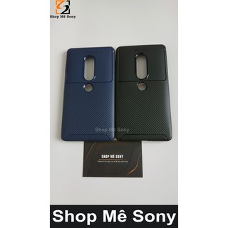 Sony Xperia XZ2 Premium - Ốp lưng vân carbon phay xước chống sốc cao cấp
