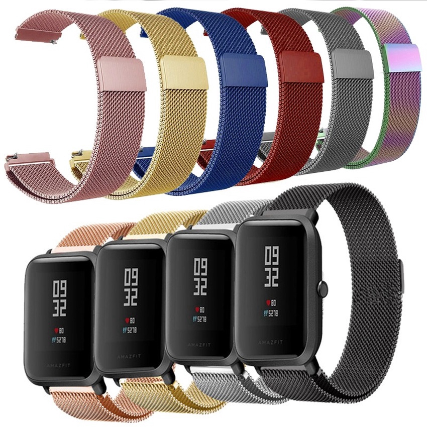 Dây Đeo Inox Milanese Cho Đồng Hồ Thông Minh P80 P70 20mm 22mm Amazfit Pace Lite Bip Xiaomi 42mm 44mm