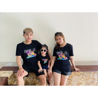 Áo thun cotton cộc tay Among US cho bé trai, bé gái và cả bố mẹ size 1-20 (10-70kg) - ÁO CHO CẢ NHÀ