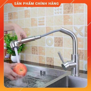 Vòi rửa chén bát rút dây inox 304 chỉnh đầu tia nước