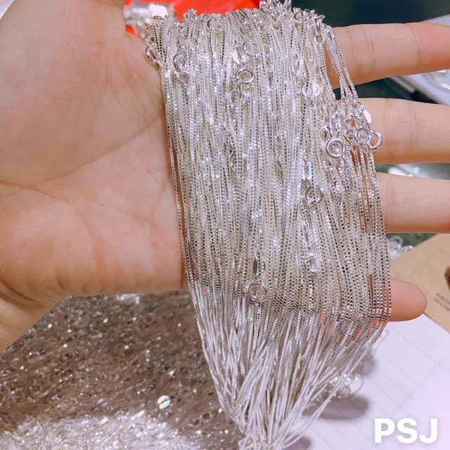 Bán lẻ dây , dây vuông ý người lớn , bạc 925 sáng đẹp - tân bạc store