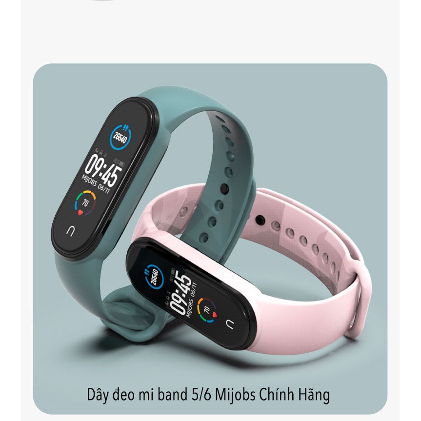 Dây Deo Cao Su Cho Mi Band 5/6 Mijobs Chính Hãng - Chuyên Dụng, Cao Cấp, Mềm Mại