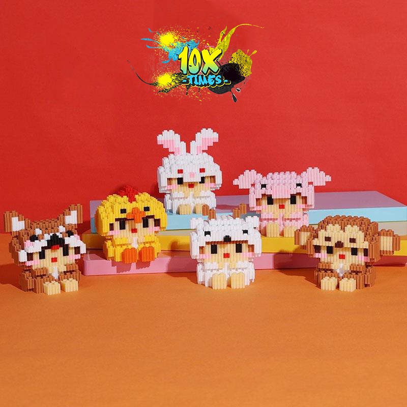 Mô hình đồ chơi lắp ráp 3D hình 12 con giáp cực kỳ đáng yêu và dễ thương