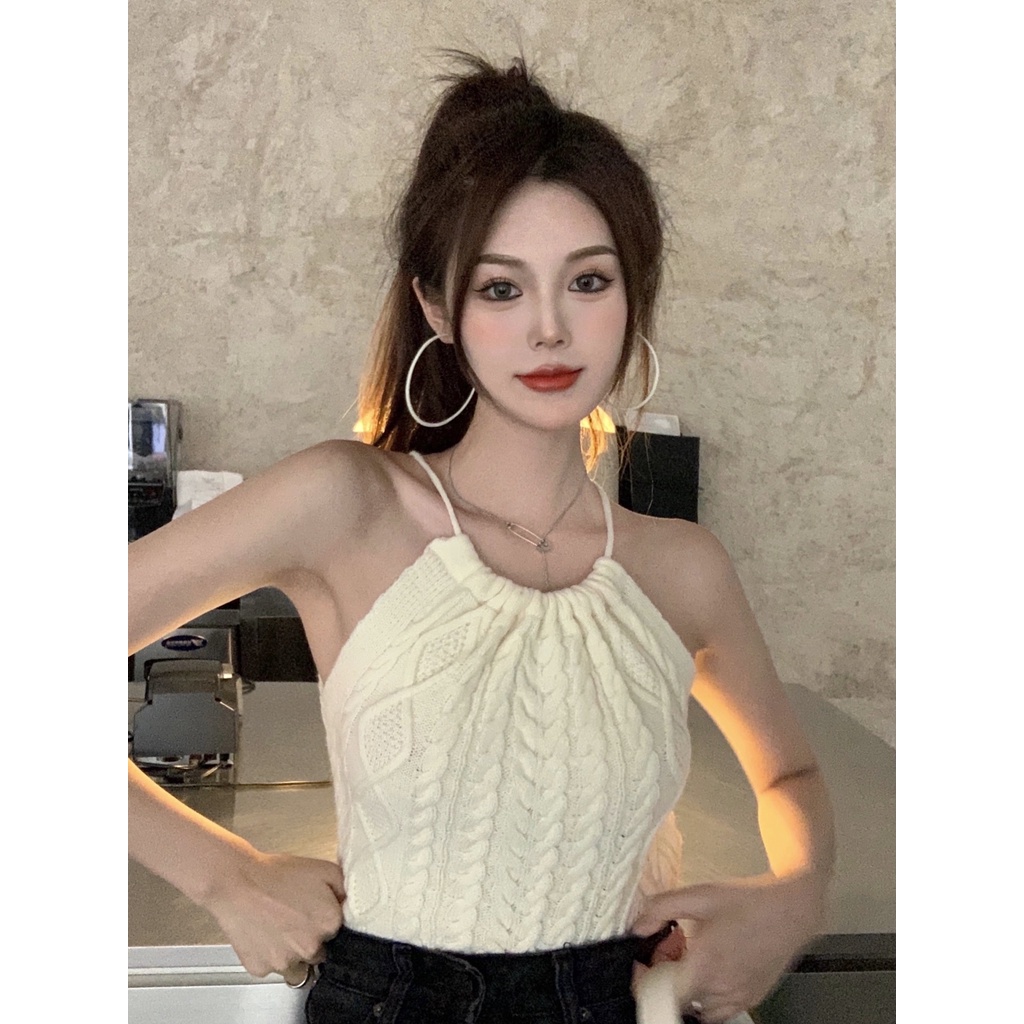 Áo không tay thiết kế dây rút màu trơn thời trang cho nữ