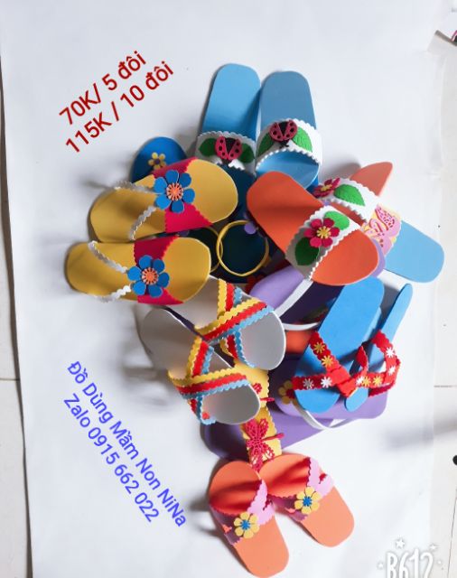 Dép trang trí mầm non