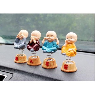 Siêu giảm giá Bộ 4 tượng phật chú tiểu tu sĩ có lò xo🎁Tặng 2 miếng cao su non để tượng loại 1