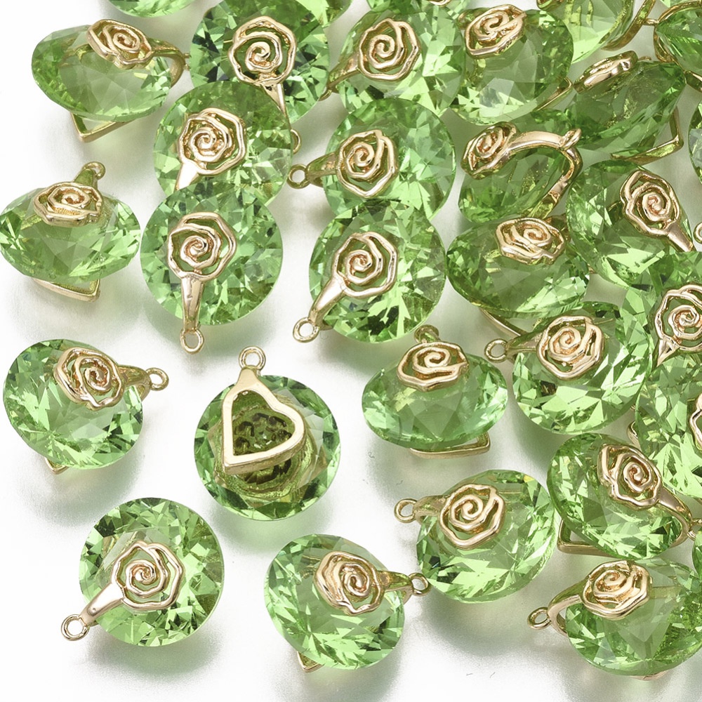 Set 1/5 Mặt Dây Chuyền Đồng Thau Mạ Vàng/Bạc Mặt Tròn Đa Dạng 20x16x5.5mm 1.5mm