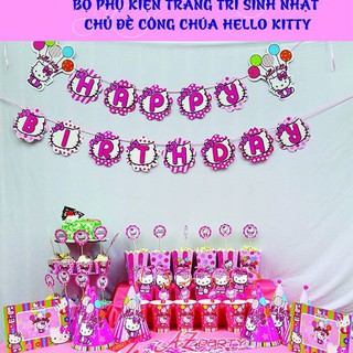 Set phụ kiện sinh nhật Hello Kitty (Mega 6 người)