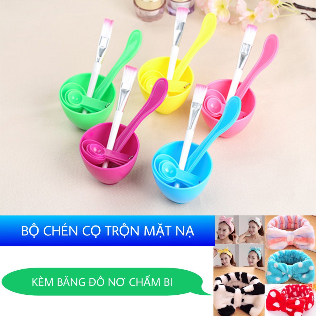 Bộ chén cọ 6 món pha mặt nạ bột, pha kem, trộn kem - Bộ chén