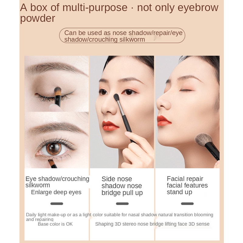 Bảng phấn kẻ lông mày UNNY CLUB 3 màu tùy chọn chống thấm nước có cọ và gương 3g