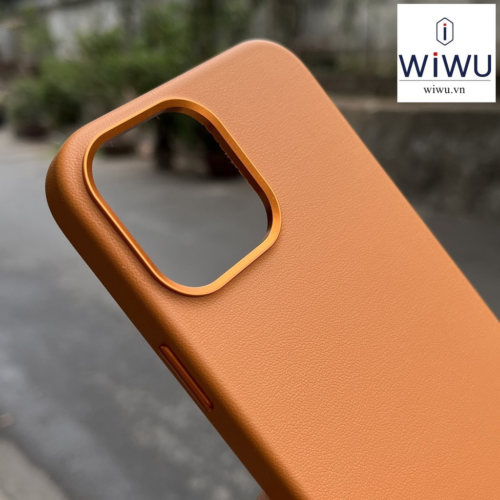 WIWU Leather Case With MagSafe cho  IPhone 13 Pro Max / Ốp lưng da nam châm kèm MagSafe chính hãng