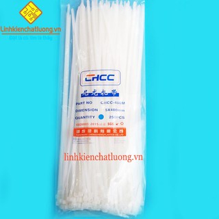 Dây thít nhựa 40cm 5x400 màu trắng loại tốt (túi 250c)