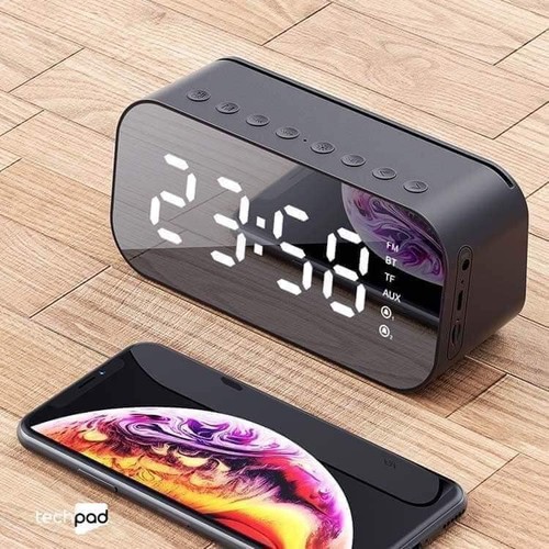 [Mã 2404EL10K giảm 10K đơn 20K] Loa bluetooth AMOI G5 nghe đài FM kiêm đồng hồ báo thức đèn ngủ màn hình soi gương