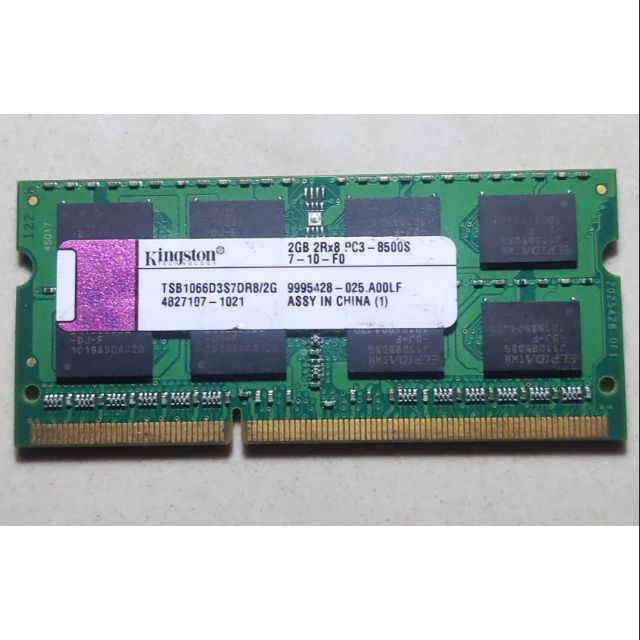 Ram laptop DDR3 2GB bus 1066 chính hãng Kingston