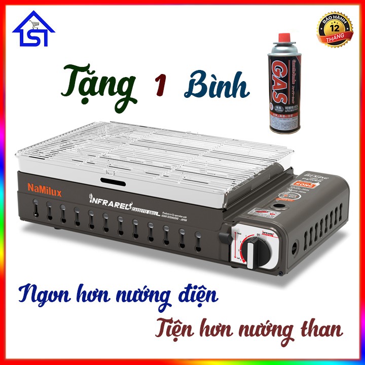 Bếp Nướng Gas Hồng Ngoại Đa năng Namilux GM 2120PS TẶNG Kèm 1 Lon Gaz, MẪU MỚI CAO CẤP, Bảo Hành Chính Hãng 12 Tháng