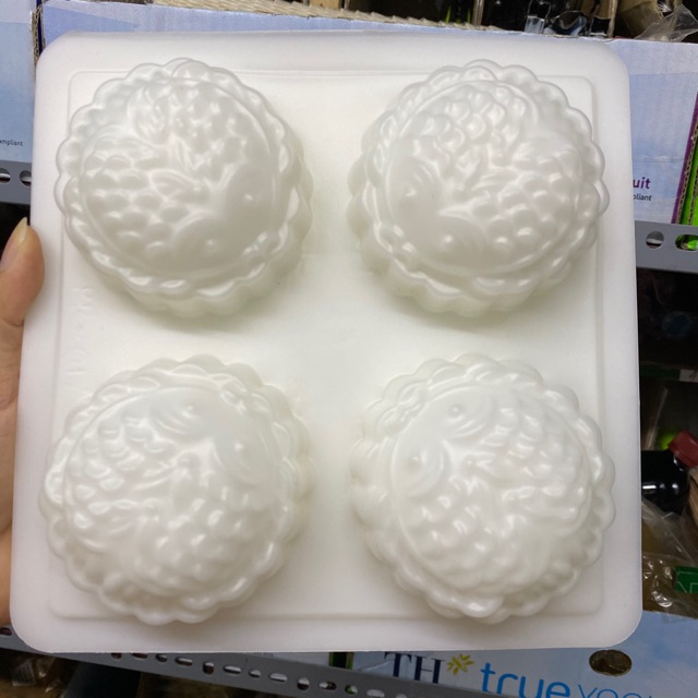 Khuôn trung thu thạch rau câu 4 hình tròn mẫu cá
