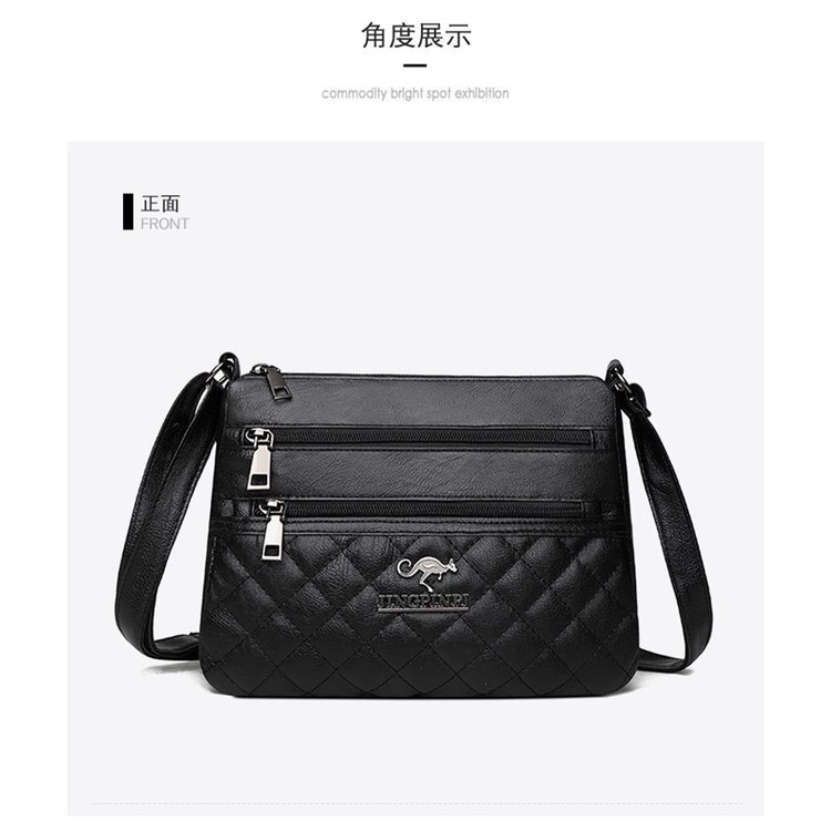 Momo Túi Đeo Chéo Vai Bằng Da Thật Thêu Họa Tiết Mới Cho Phụ Nữ Trung Niên