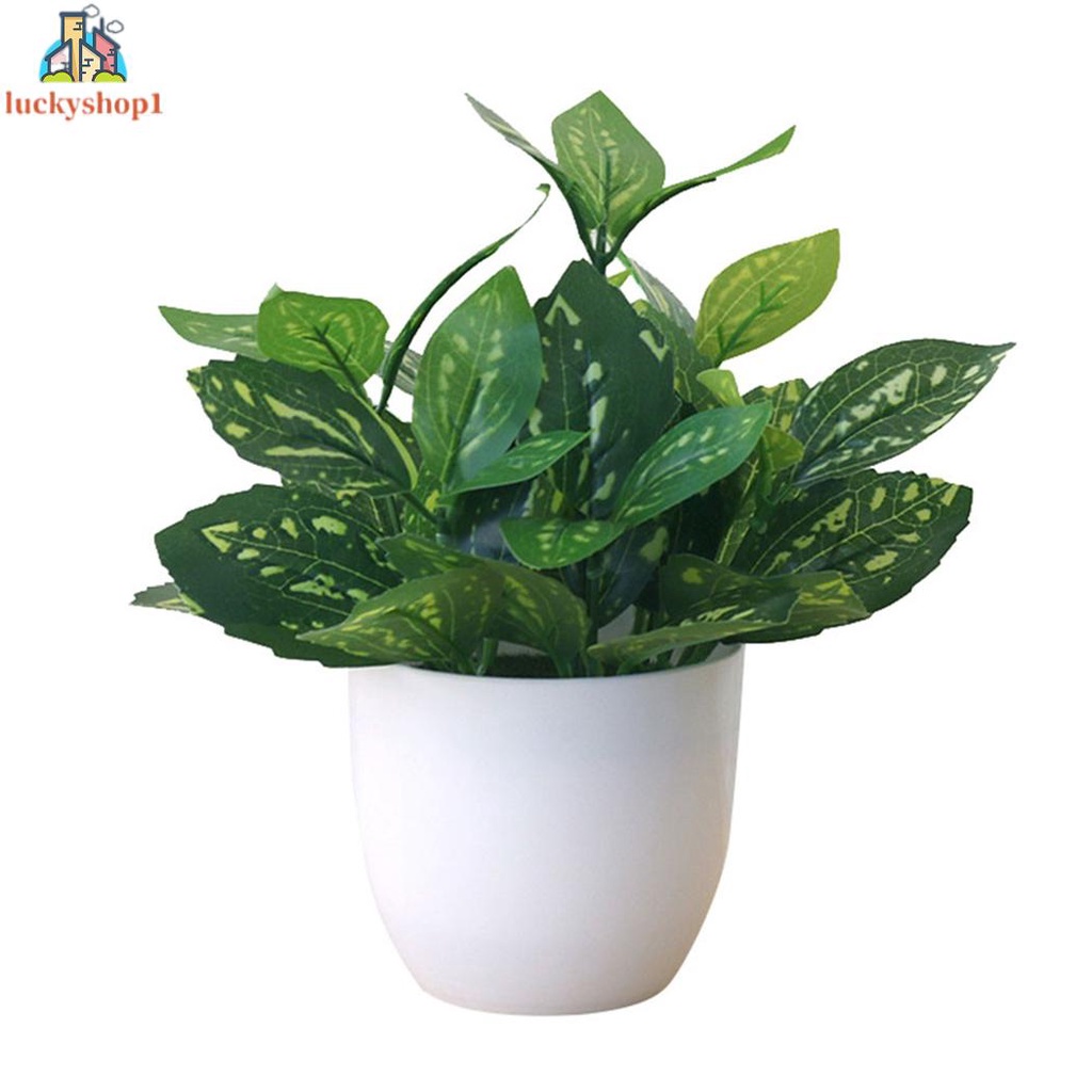 1PCS Fresh Fresh Artificial Foliage Desktop Plant Potted Mall＋Pot Decoration