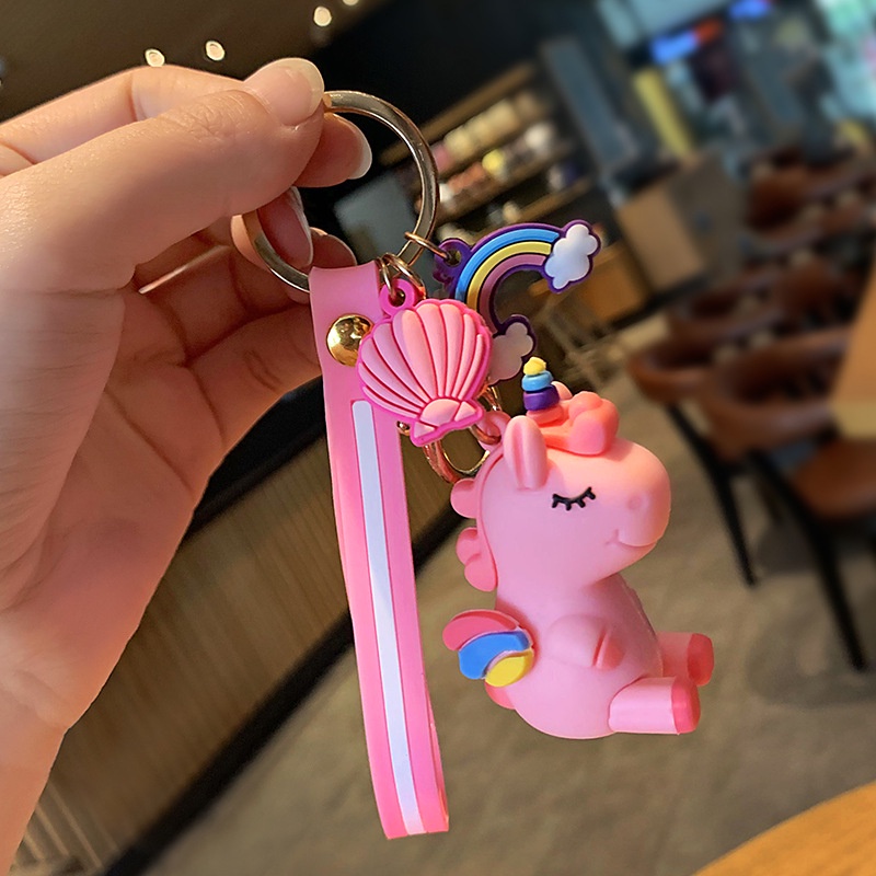 Móc khóa hình kì lân hoạt hình 3D dễ thương