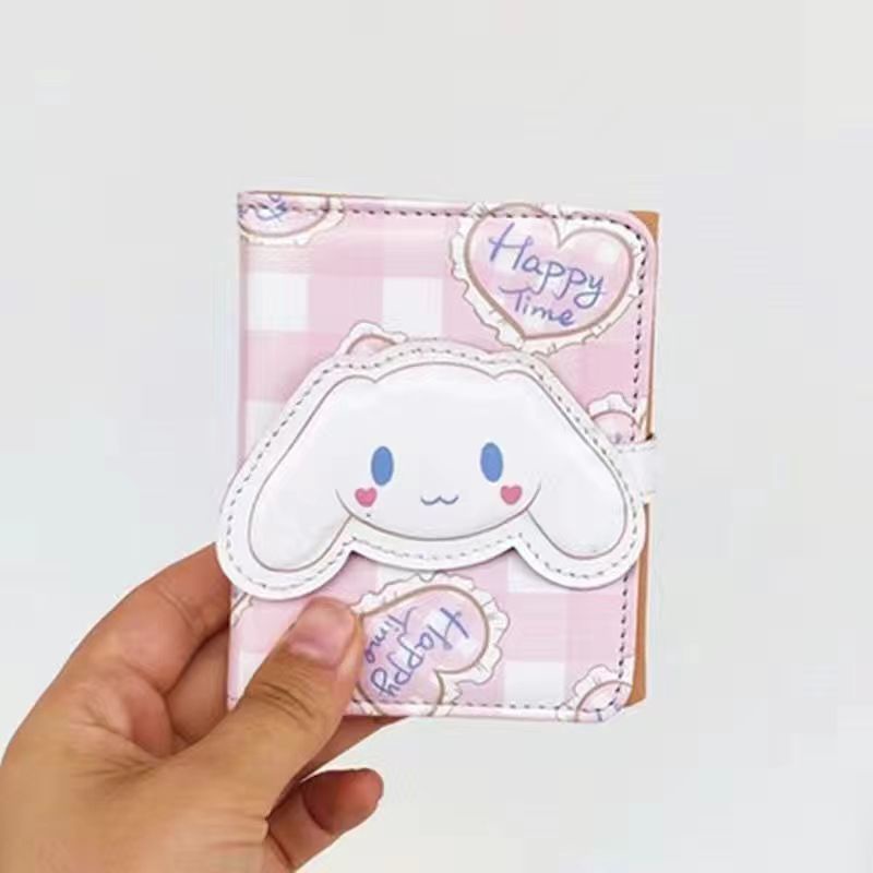 Ví Ngắn Đựng Tiền Xu 30% Da PU Chống Trộm Có Khóa Nam Châm In Hình Chú Chó Cinnamon Chất Lượng Cao