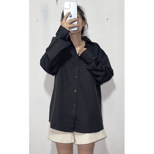 Áo sơ mi công sở Nam tay dài nhiều màu Form rộng chất vải lụa-Unisex_2022