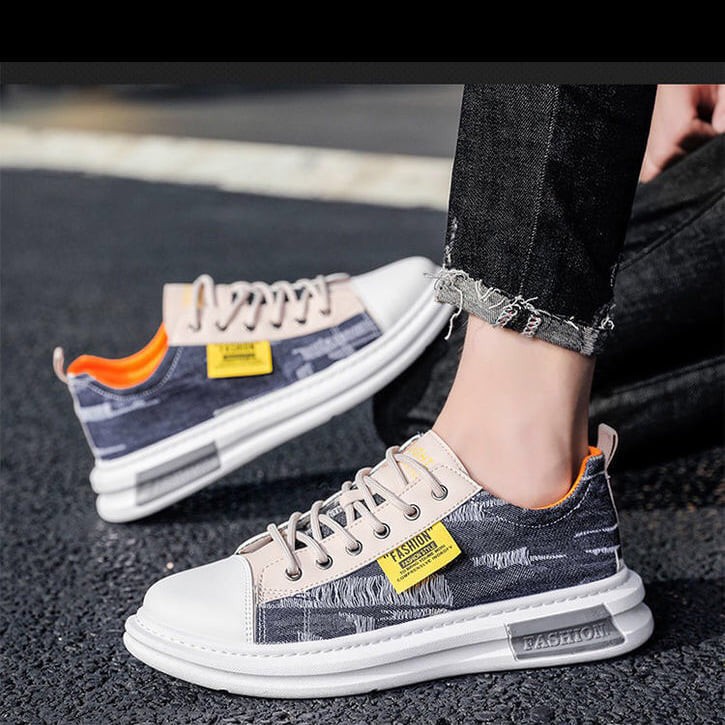 Giày thể thao nam vải bò màu xanh thêu fashion ( Hàng độc đầu năm) | BigBuy360 - bigbuy360.vn