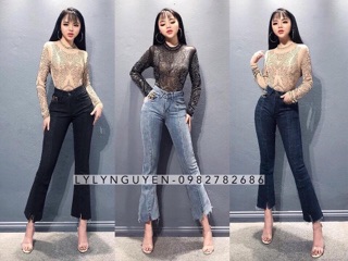 quần jean gân ống vẩy siêu hít