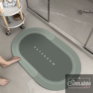 Thảm Ovan nhà tắm 40 x 60 cm siêu thấm, thảm chùi chân chống trượt mau khô, thảm chân silicon trang trí nhà tắm, nhà bếp