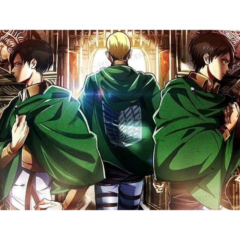 Vòng cổ và áo khoác màu xanh lá hóa trang phong cách anime Attack on Titan