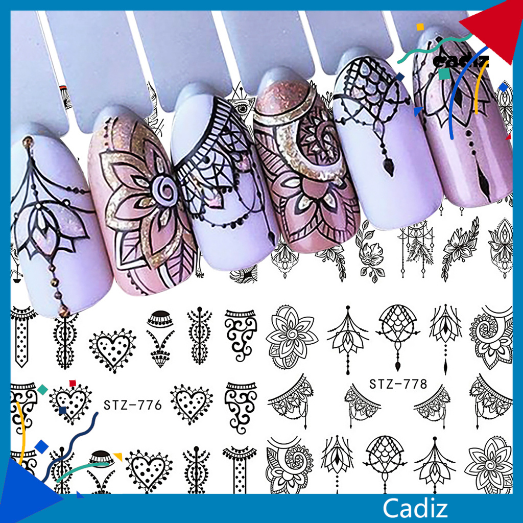 Nhãn Dán Móng Màu Đen Đơn Giản Lâu Trôi Thời Trang