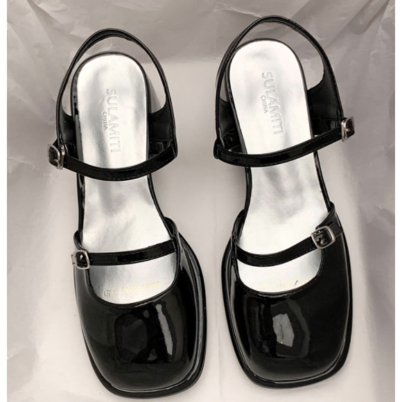 Giày Sandal Bít Mũi Vuông Đế Trung Chống Trượt Thời Trang Mùa Hè 2022 Cho Nữ