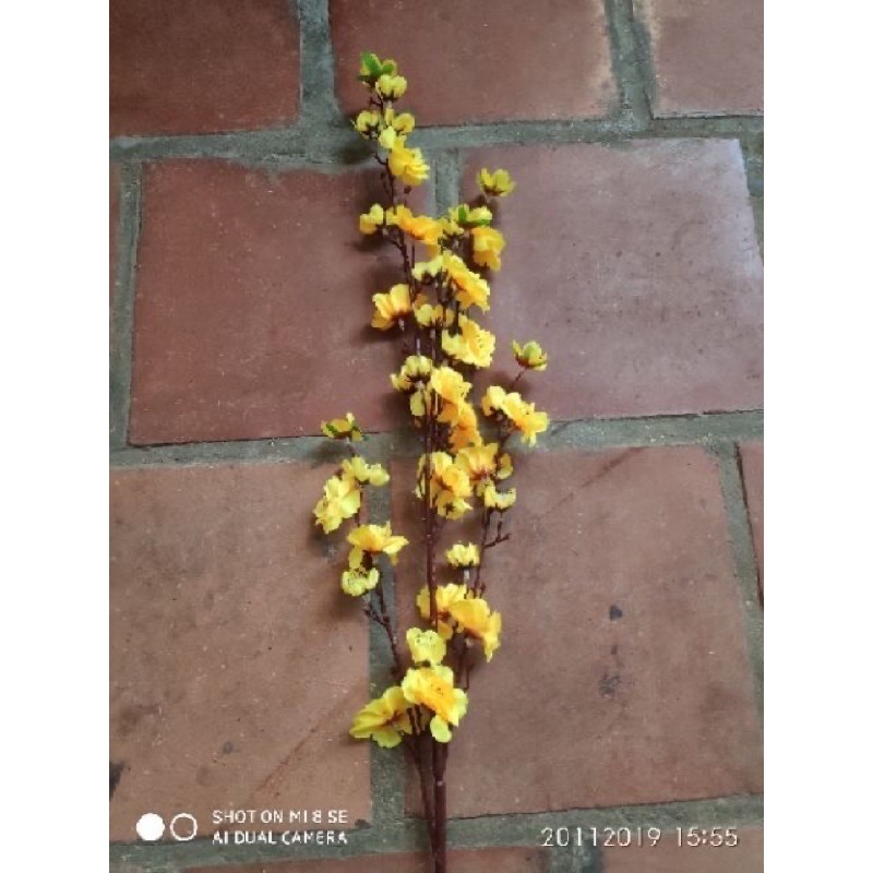 Cành hoa mai,hoa đào giả dài 100cm trang trí siêu đẹp