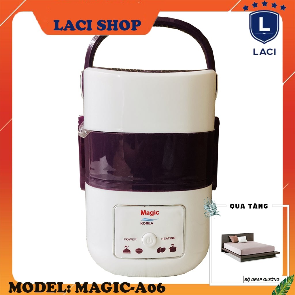 Hộp Nấu Cơm Và Giữ Nhiệt Thực Phẩm 3 Tầng Magic Korea A06 | Tặng Bộ Drap Giường