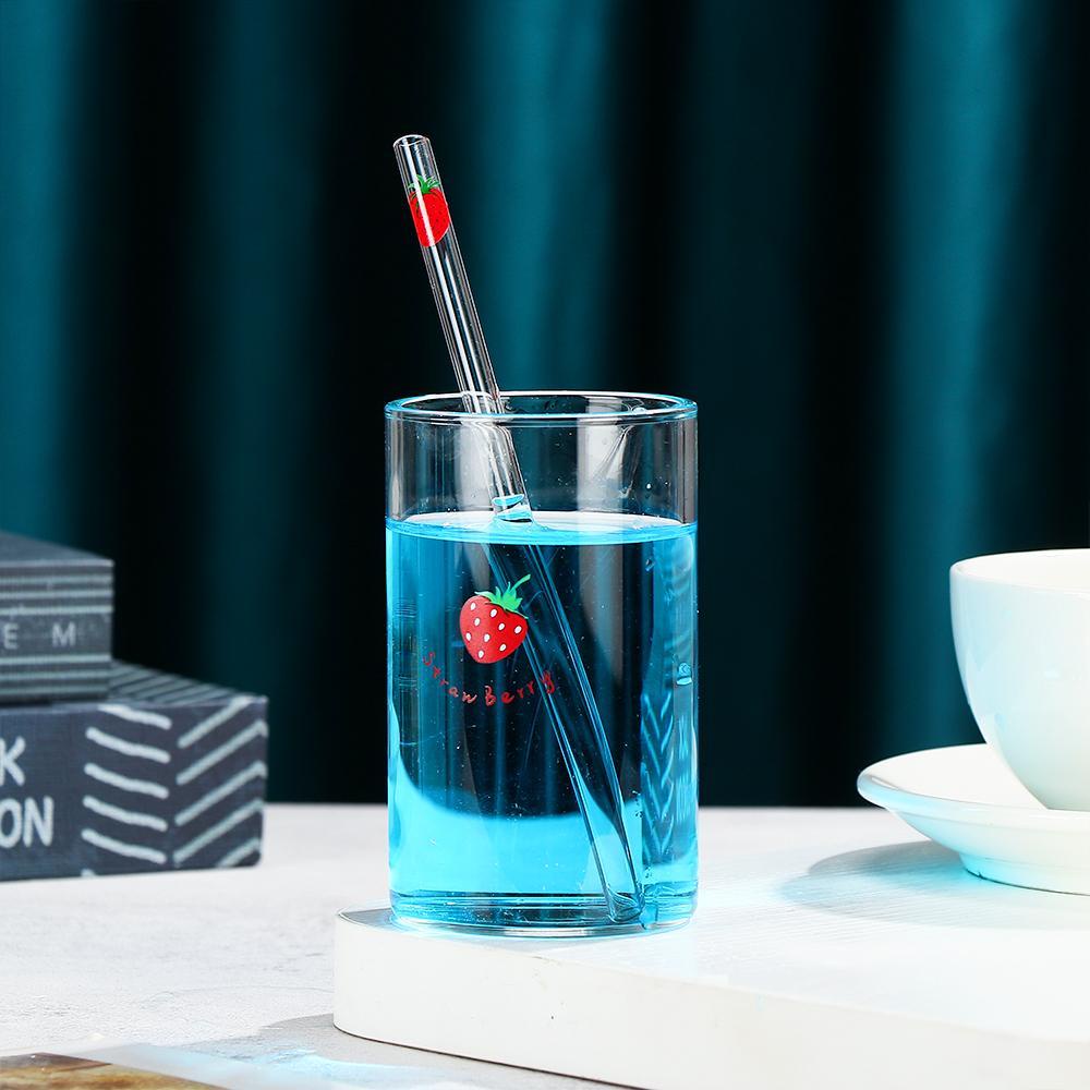 PISTA Bình Nước Thủy Tinh Chịu Nhiệt Họa Tiết Trái Cây Đáng Yêu