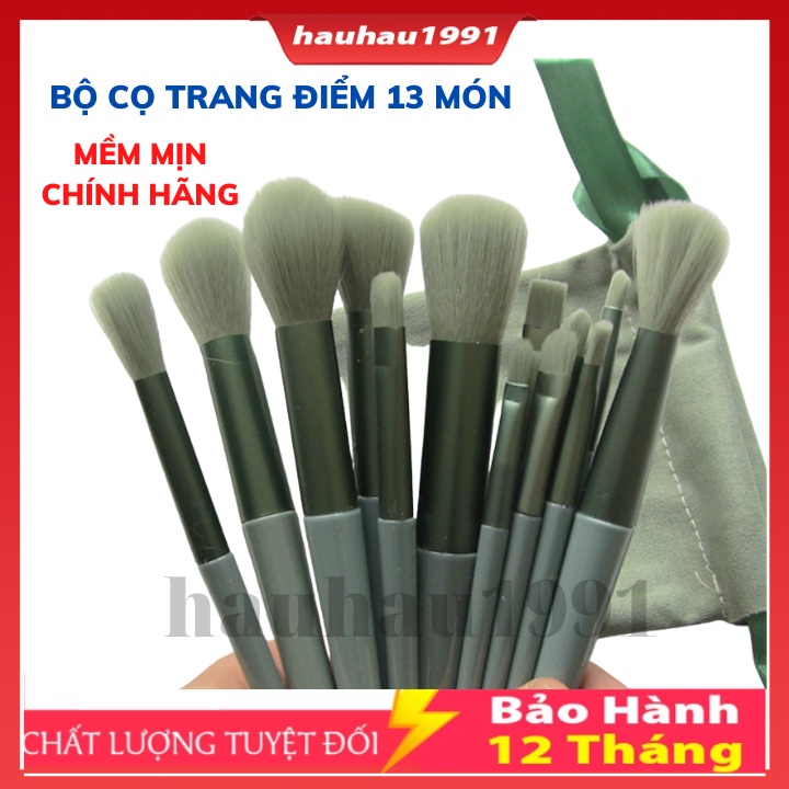 Bộ Cọ Xanh 13 Món, Bộ cọ trang điểm 13 cây Full Túi Hộp siêu hót hit vừa rẻ vừa đẹp