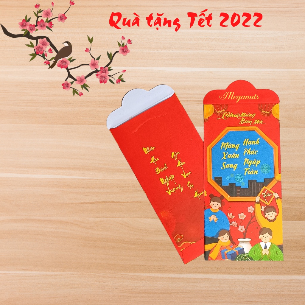 Quà tặng Tết 2022 - Combo 5 phong bao Lì xì Tết Meganuts mẫu ngẫu nhiên