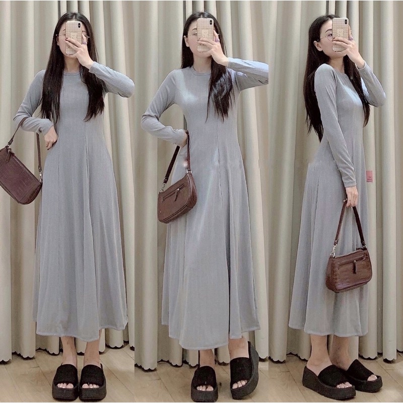 Đầm midi thun trơn - 3 màu