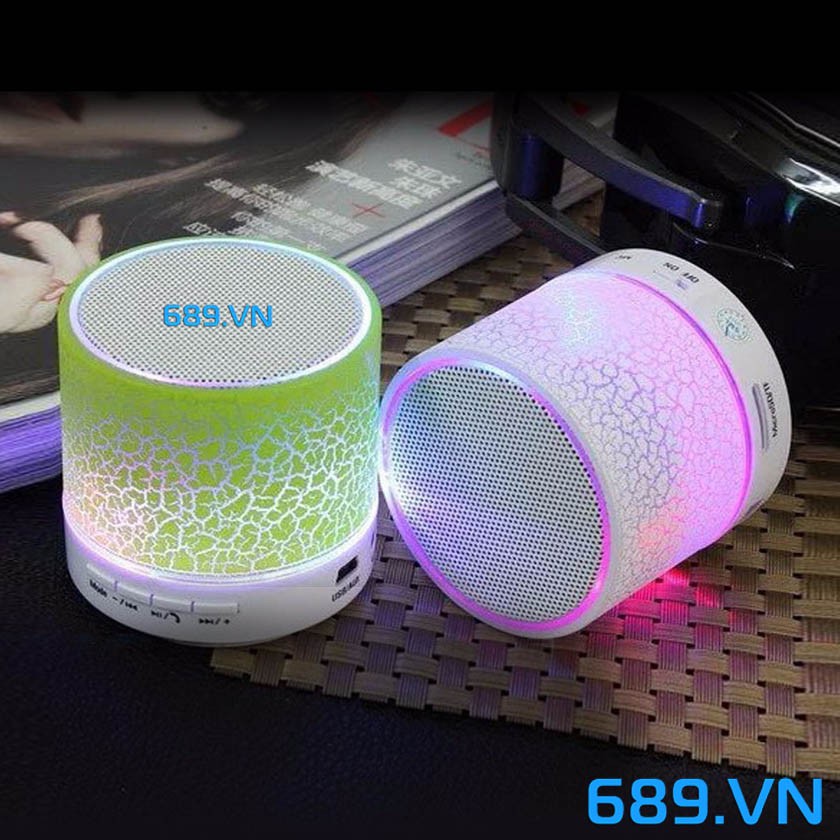 Loa bluetooth mini có đèn LED nhiều màu nháy theo nhạc, cầm tay nhỏ gọn, hỗ trợ USB/FM/AUX/thẻ nhớ TF | Loa mini cầm tay