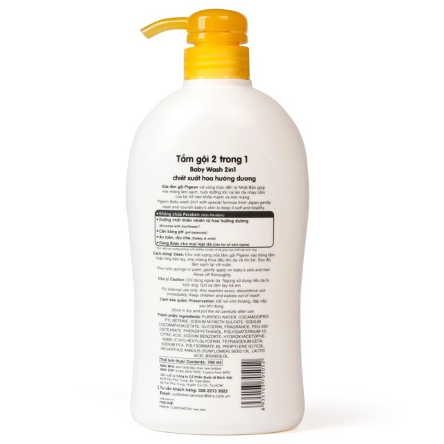 Tắm Gội Trẻ Em 2 Trong 1 Pigeon 700ml | BigBuy360 - bigbuy360.vn