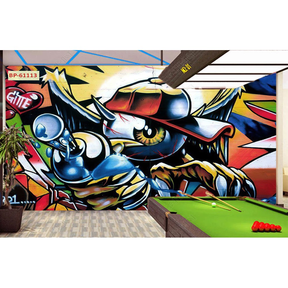 Tranh lụa 3d trang trí quán Bi-a Kích Thước 1,5m x 2m Bi-a 2