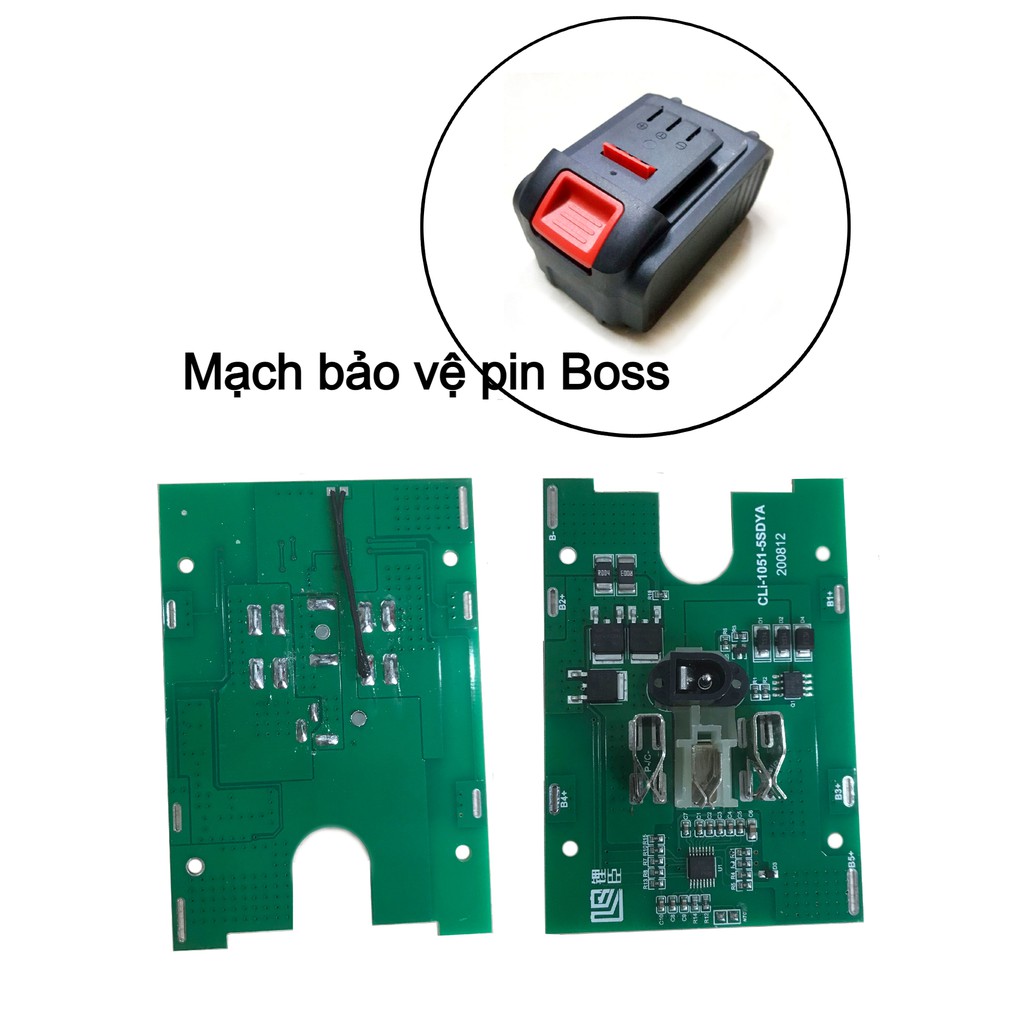 - Mạch sạc và bảo vệ pin 18v - 21v được sử dụng trong pin máy khoan, máy bắt vít, máy cưa,...(mạch boss)