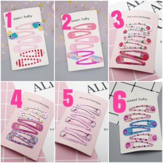 Kẹp tóc set gồm 6 chiếc nhiều hình