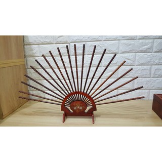 Bộ đũa thờ gỗ trắc đầu xoắn tứ quý, đũa thờ gia tiên.