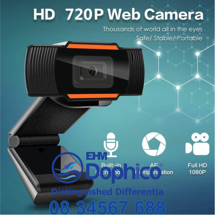 Webcam HD 1080P và 720P – Tích hợp Mic và đèn Led hỗ trợ học trực tuyến – Hình siêu nét – Âm thanh chuẩn thực – BH 1 năm