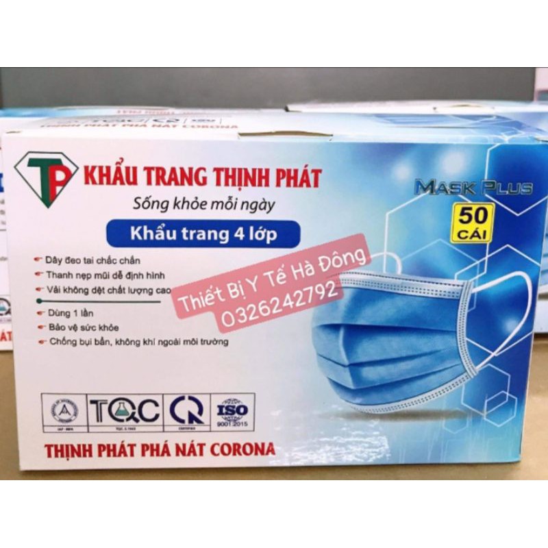 Khẩu Trang Y Tế Khẩu Trang Kháng Khuẩn Khẩu Trang chống bụi Cao Cấp 4 Lớp Thịnh Phát