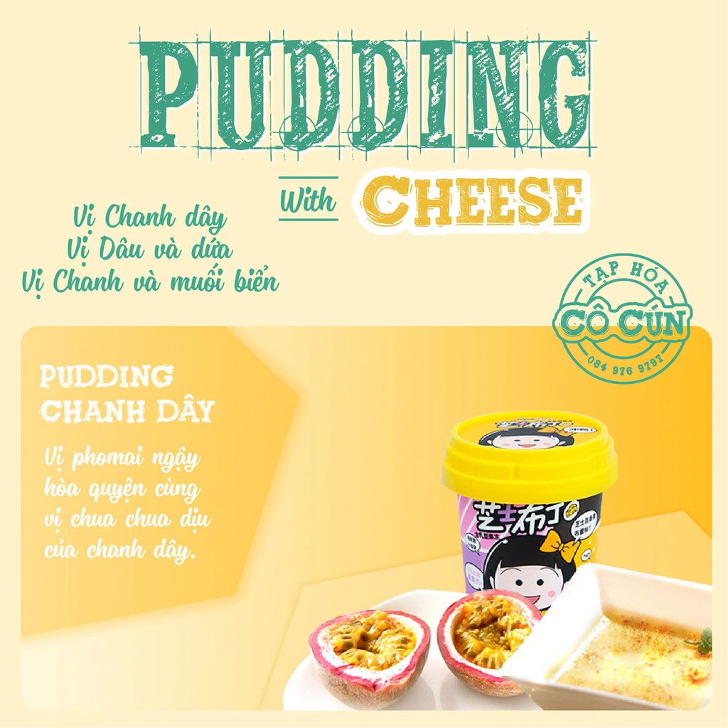 Thạch Pudding Phô mai Maruko - hộp xinh xắn kèm thìa, đủ vị trái cây thơm ngon