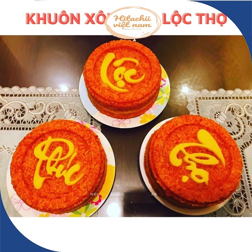 Bộ Khuôn Xôi PHÚC - LỘC - THỌ 12x7cm Thế Hệ Mới, Khuôn Làm Bánh Đồ Xôi Bằng Nhựa PP Chịu Lực, Trang Trí Đẹp Mắt