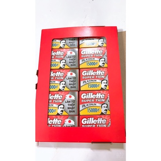 Lưỡi dao cạo lam Gillette Super Thin Hộp  nhỏ 10 lưỡi dao  chất thép lưỡi siêu bén  dùng da năng( hàng chuẩn loại 1)